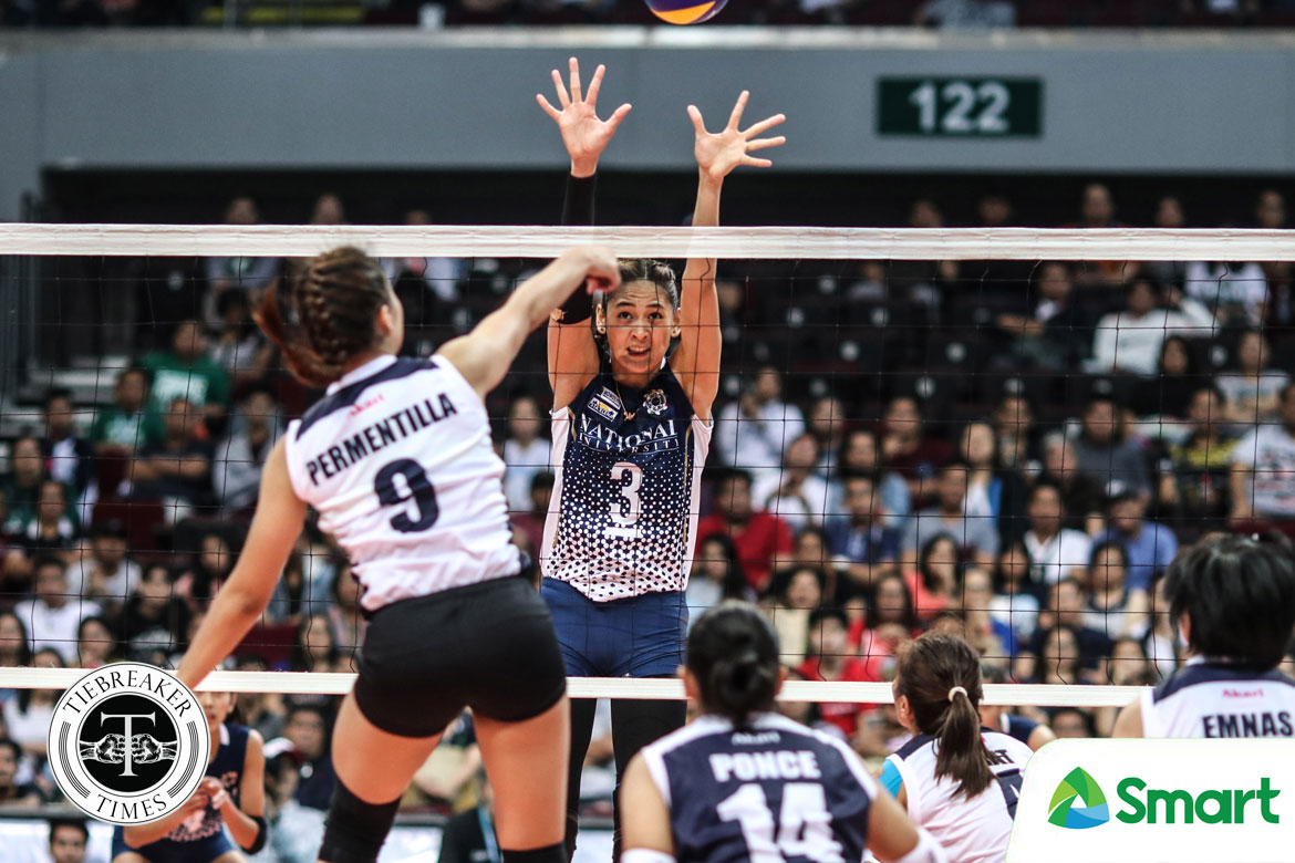 UAAP-80-Womens-Volleyball-NU-ADU-Jaja-Santiago-block Jaja Santiago sees wide margin for improvement after opening day win News NU UAAP Volleyball  - philippine sports news