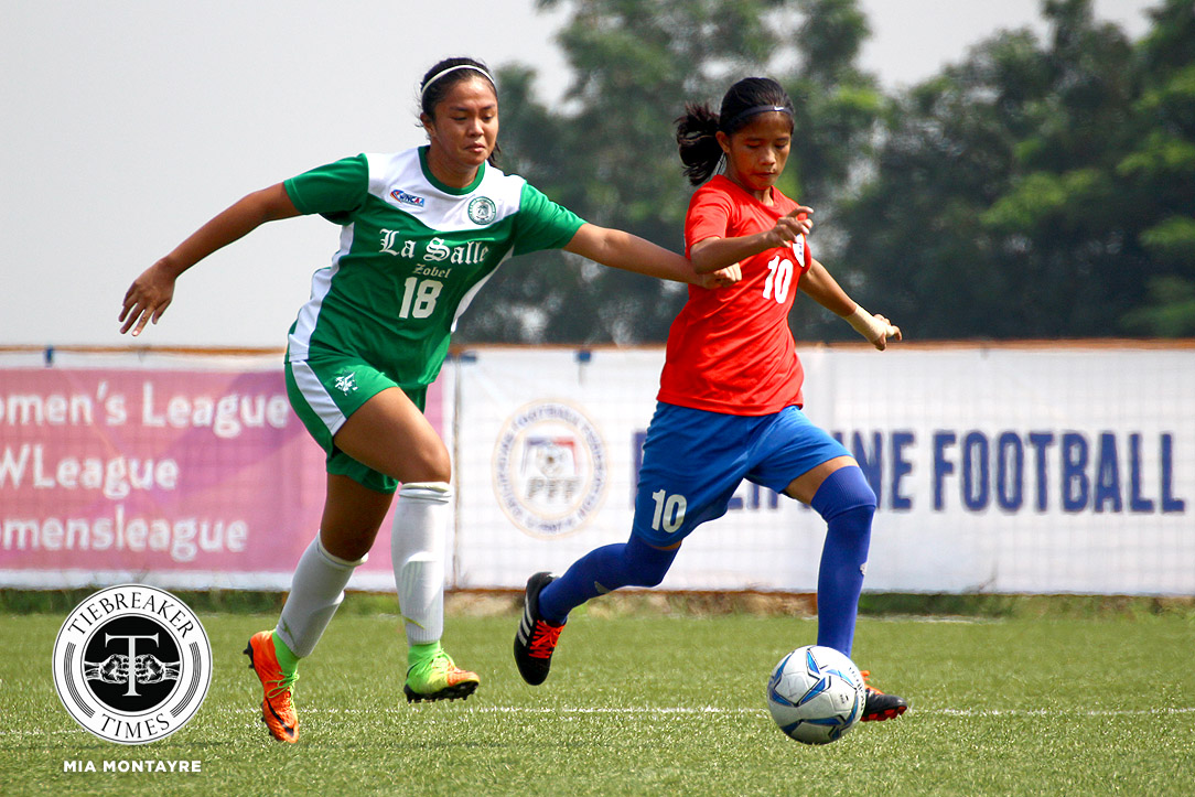 PFFWL-2018-M1-Tuloy-FC-def-Zobel-Ignacio-Bandoja PFFWL Roundup: UST stays perfect, extends winning streak to five ADMU DLSU FEU Football News PFF Women's League UST  - philippine sports news