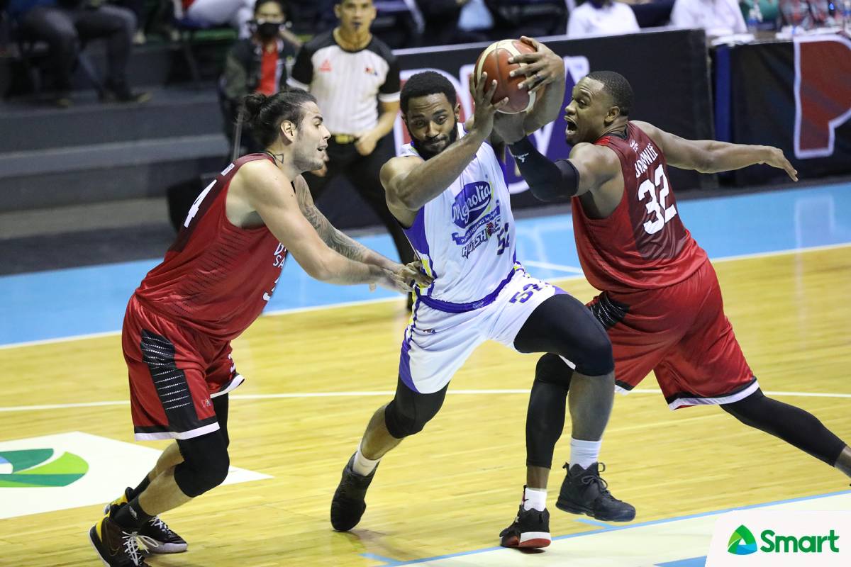 2021-22-PBA-Governors-Cup-Magnolia-vs-Ginebra-Mike-Harris-2 PBA looks to resume Govs' Cup first before allowing fans back Basketball News PBA  - philippine sports news