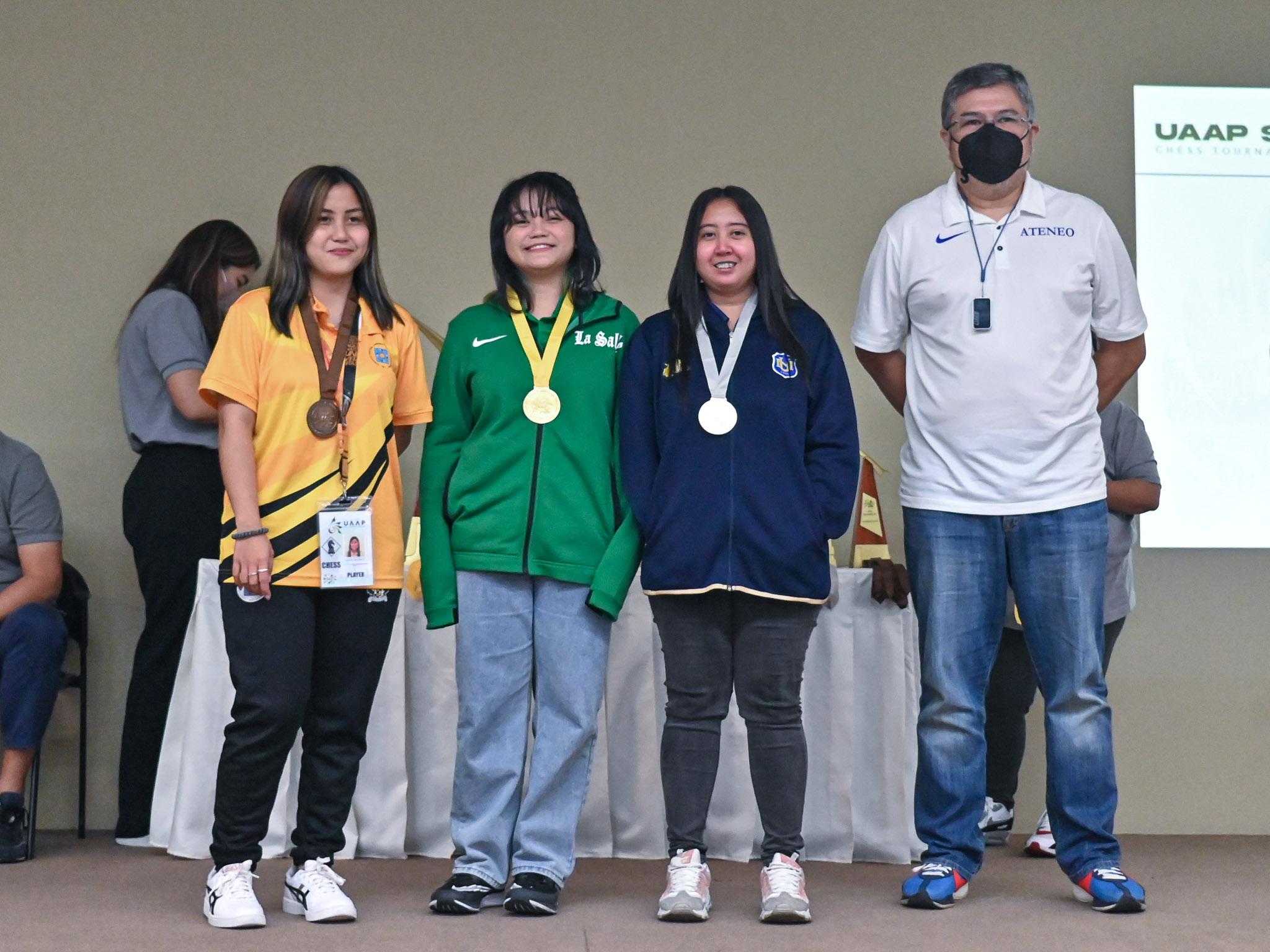 UAAP-S84-Chess-Awarding-Womens-Board-3-Medalists-Francois-Marie-Magpily UAAP 84: Allaney Doroy hailed MVP, leads NU to breakthrough women's chess title ADMU AdU Chess DLSU FEU News NU UAAP UP UST  - philippine sports news