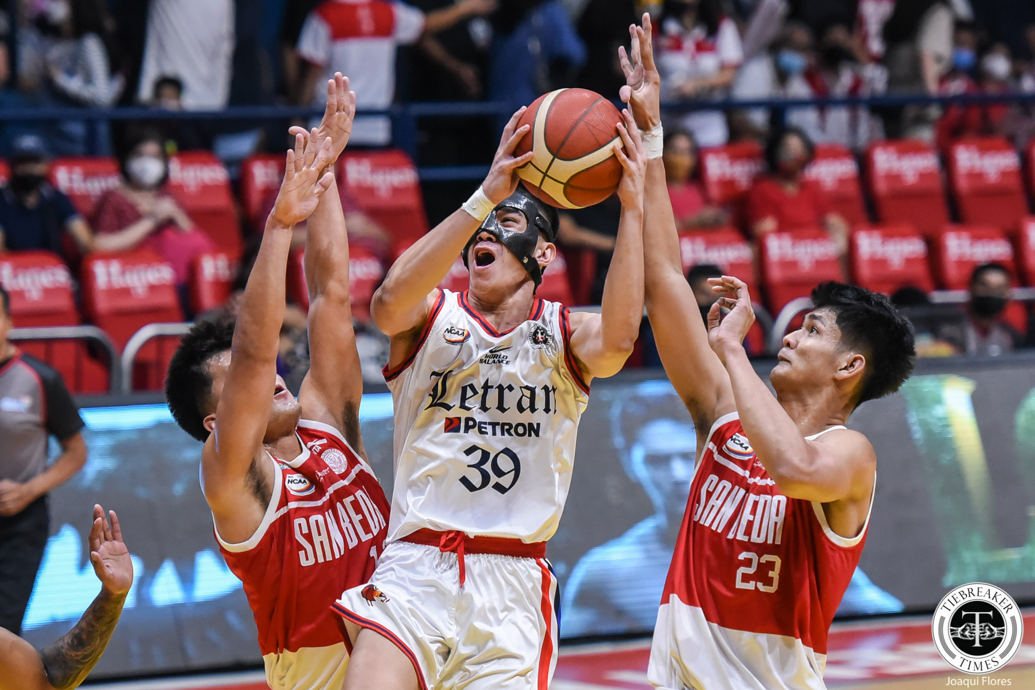 NCAA-98-SBU-vs.-CSJL-Kobe-Monje-5947 Letran feeling the effects of Paraiso, Sangalang suspension, admits Tan Basketball CSJL NCAA News  - philippine sports news