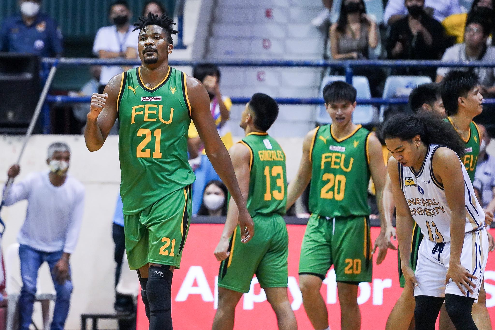 UAAP-S85-MBB-Patrick-Tchuente-FEU-1 Olsen challenges Tchuente to grab at least 10 boards a game Basketball FEU News UAAP  - philippine sports news