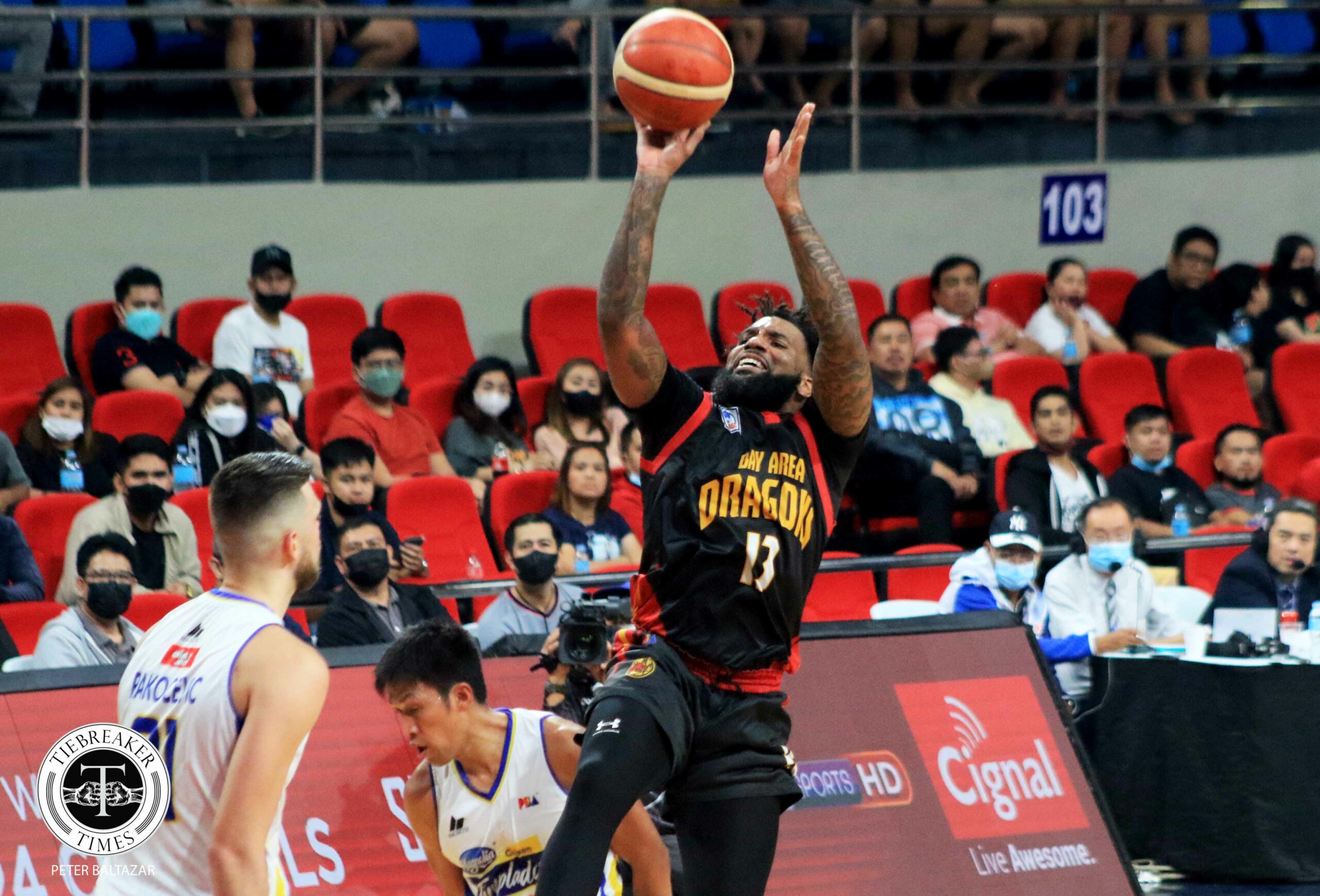 2022-PBA-Commissioners-Cup-Bay-Area-vs-Magnolia-Myles-Powell-3-scaled Facing Powell, bigger guards extra push for Jalalon in near-upset of Bay Area Basketball News PBA  - philippine sports news