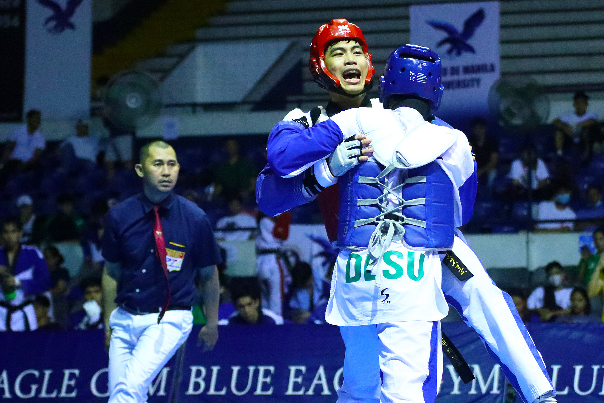 UAAP-85-Taekwondo-Seniors-Men-DLSU-v-UST-Justin-Agno UAAP 85 MTK: Kurt Barbosa tows NU to four-peat ADMU DLSU FEU News NU Taekwondo UAAP UP UST  - philippine sports news