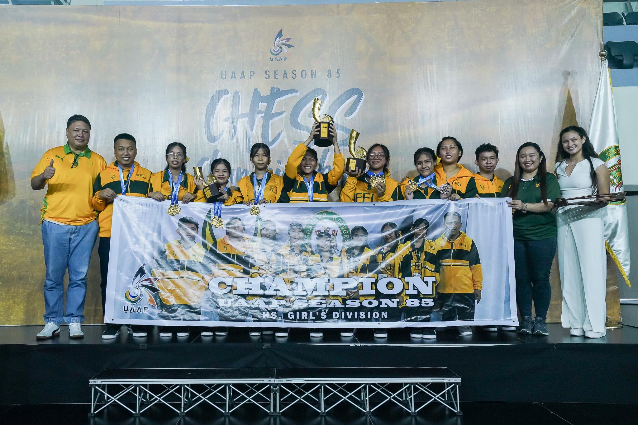 UAAP-S85-Girls-Chess-CHAMPION-FEU UAAP 85 HSCH: FEU-D notches golden double ADMU AdU Chess DLSU FEU News NU UAAP UST  - philippine sports news
