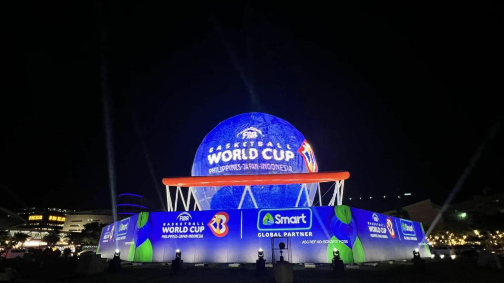 Smart turns iconic MOA globe to colossal basketball ahead of FIBA WC