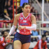 Alyssa Valdez in action on the court in Creamline's loss to Chery Tiggo in the 2024 PVL Philippine Cup