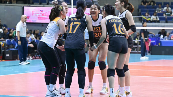 UST celebrates as it survives Adamson in four-set thriller in UAAP 86 Women's Volleyball action