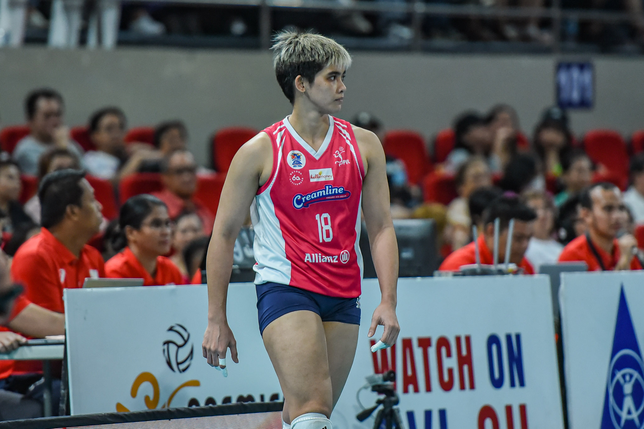 Tots Carlos during the Creamline VS Petro Gazz match in the PVL 2024 Philippine Cup