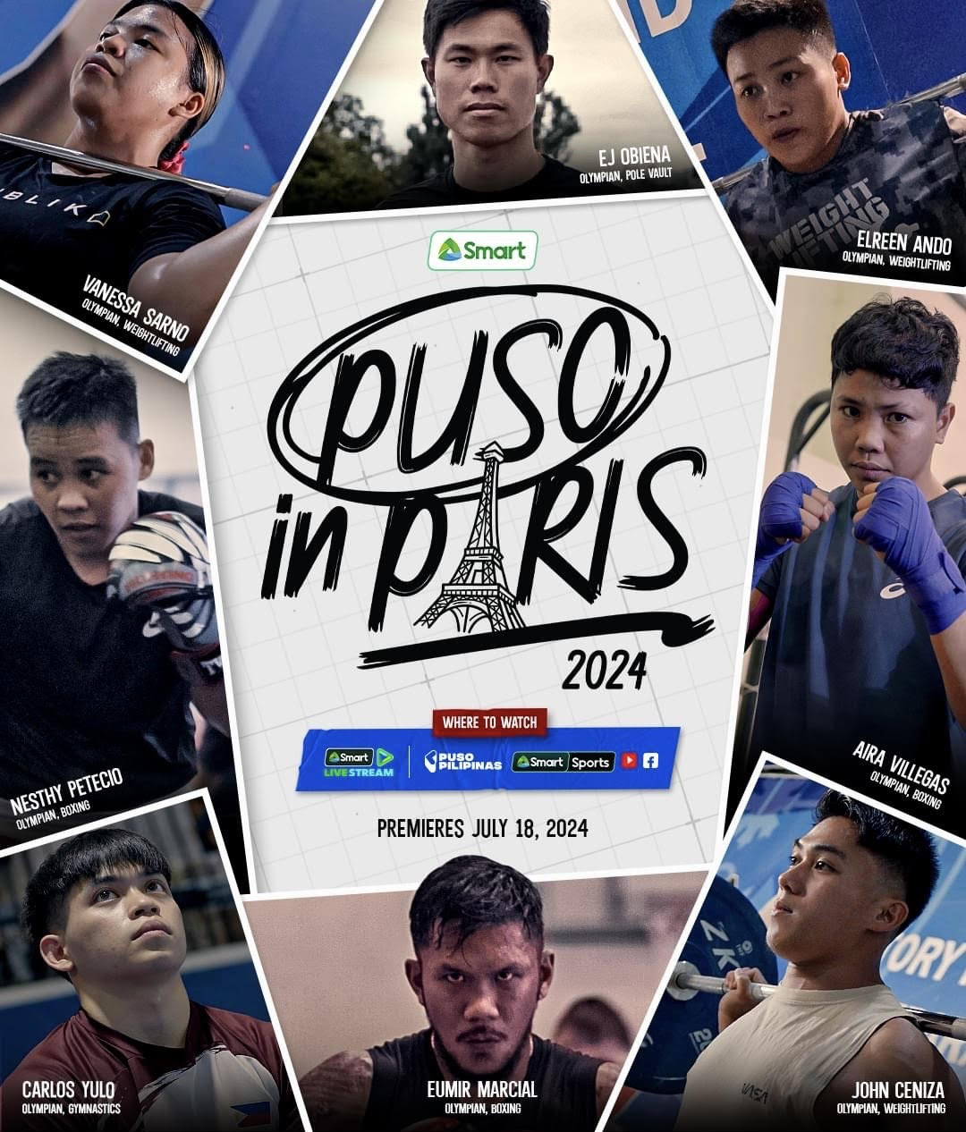 Puso-in-Paris-2024 Watch Team Philippines shine at Paris 2024 for free via Smart 2024 Summer Olympics Boxing Branded Content Fencing Golf Gymnastics Swimming Track & Field Weightlifting  - philippine sports news