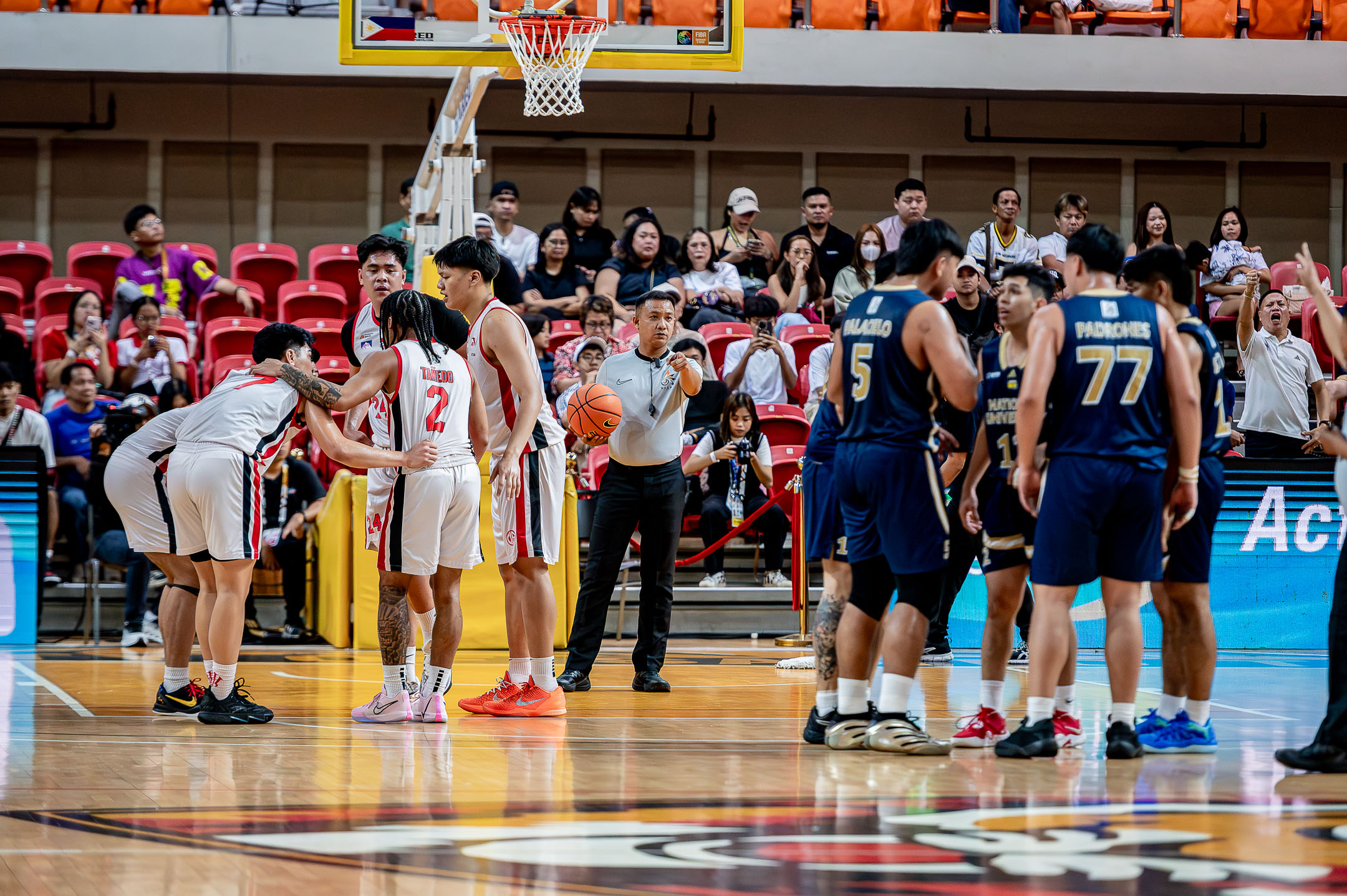 UAAP88-BB-UE-vs-NU-Teams-22 Chris Gavina embraces UAAP challenge despite lopsided UE debut Basketball News UAAP UE - philippine sports news