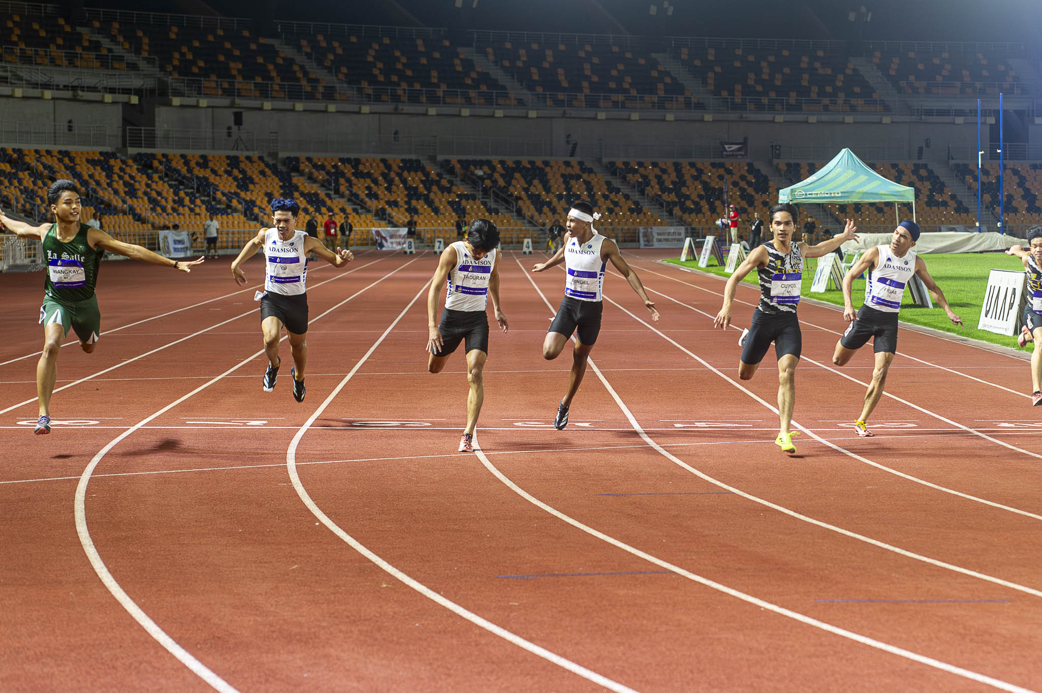 UAAP-S88-Atheletics-100m-Boys-Wangkay-_-Cuyos-_-Taduran Ceballos, Rosario lead UST’s record-breaking start at UAAP High School Athletics ADMU AdU DLSU News NU Track & Field UAAP UE UP UST - philippine sports news