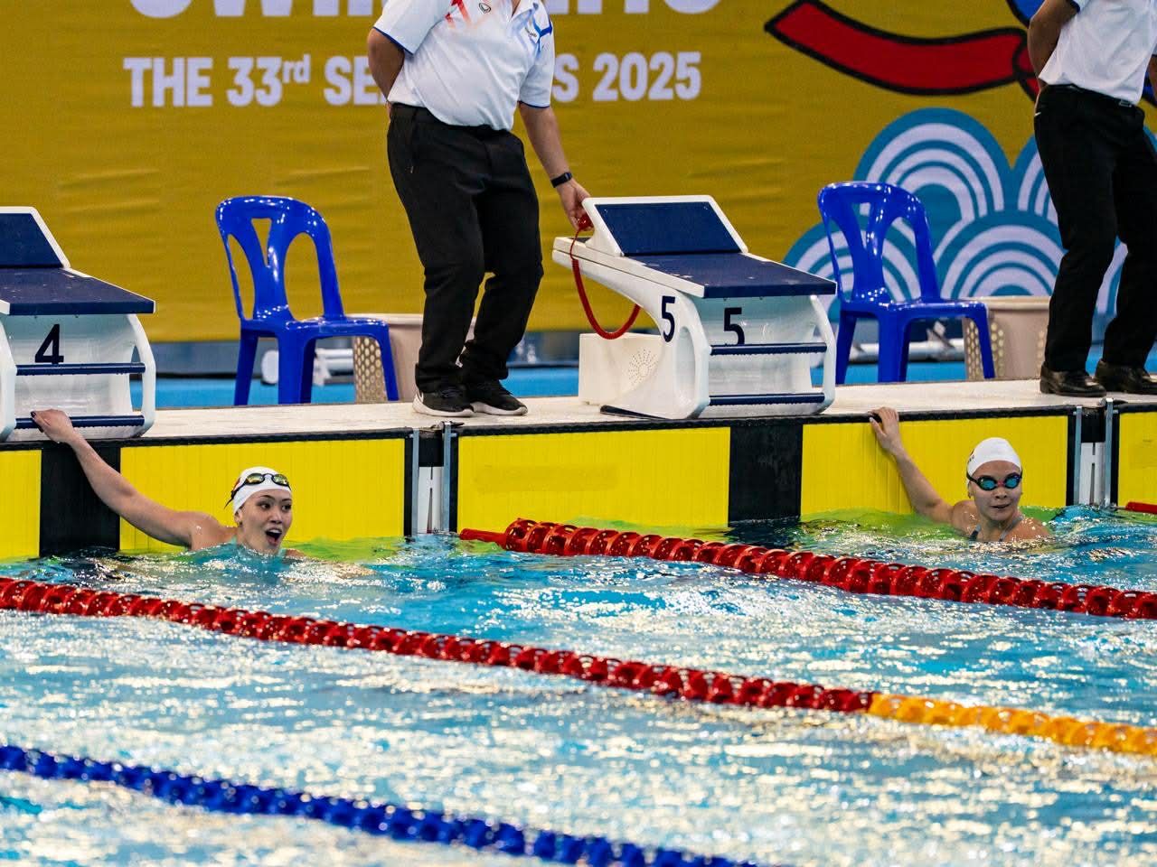 2025-SEA-Games-100m-freestyle-Kayla-Sanchez-vs-Heather-White Kayla Sanchez tops, Heather White follows for 1-2 finish in SEA Games 100m freestyle 2025 SEA Games News Swimming - philippine sports news
