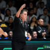 Tim Cone gestures to his players during Gilas' game versus Guam