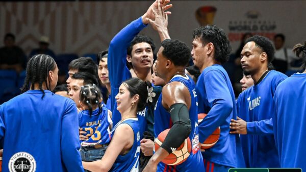 Japeth Aguilar celebrates as he calls it a career for Gilas Pilipinas