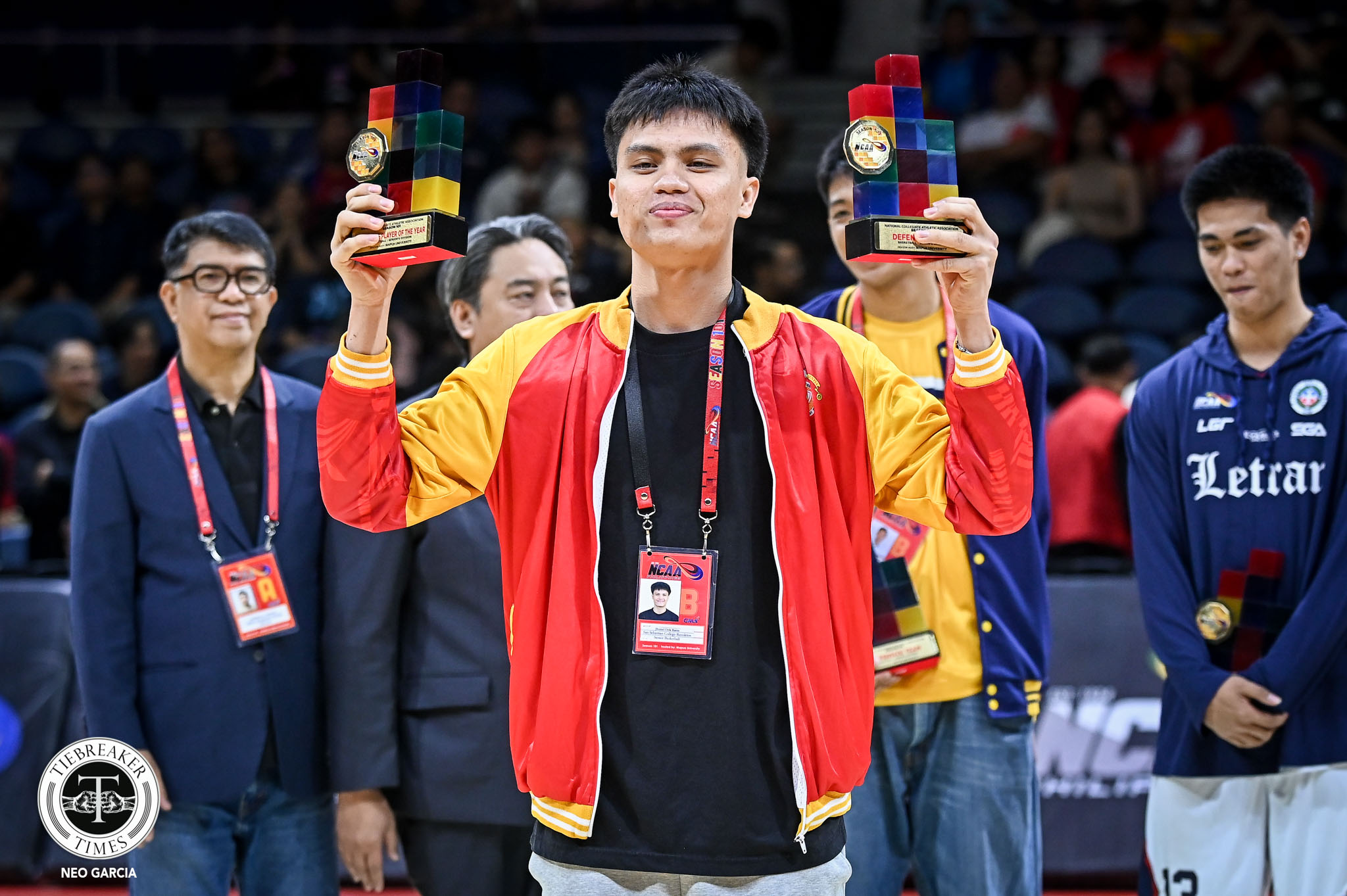 NCAA-101-SRS-Awarding-DPOY-Jhuniel-Dela-Rama-2718 Allen Liwag claims back-to-back NCAA Seniors MVP honors AU CSB CSJL EAC JRU MIT NCAA SBC SSC-R - philippine sports news