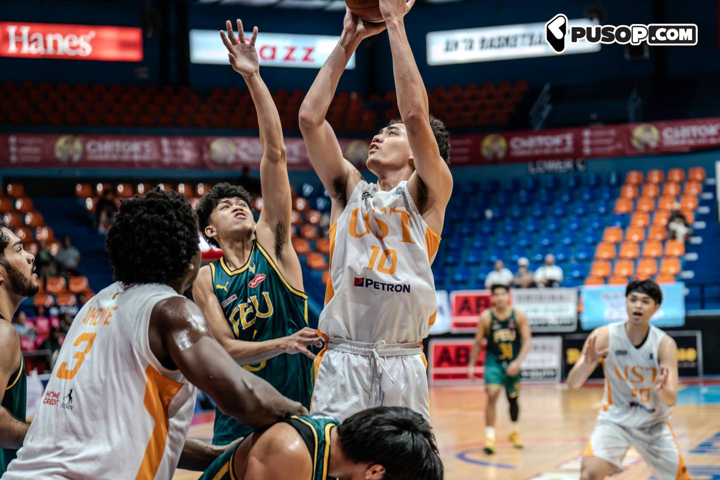 2026-Filoil-UST-def-FEU-Gelo-Crisostomo Ateneo blazes past Adamson, UST fends off FEU in Filoil ADMU AdU Basketball CSB CSJL FEU LPU MIT News UST - philippine sports news